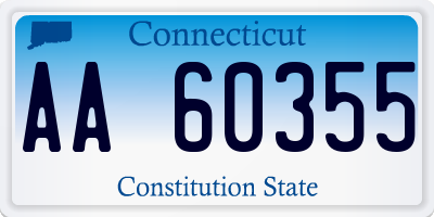 CT license plate AA60355