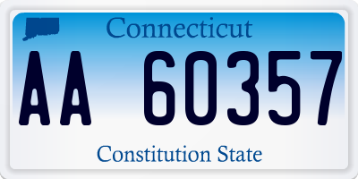 CT license plate AA60357