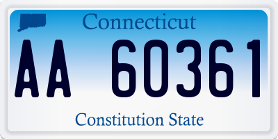 CT license plate AA60361