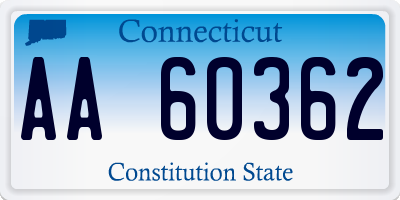 CT license plate AA60362