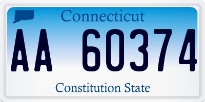 CT license plate AA60374