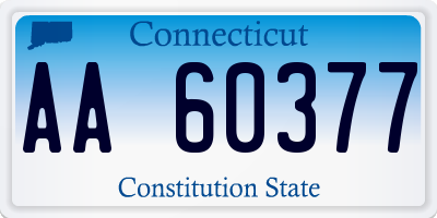 CT license plate AA60377