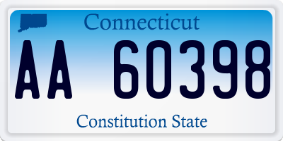 CT license plate AA60398