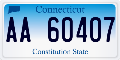 CT license plate AA60407