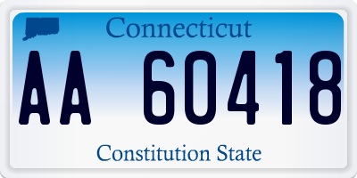 CT license plate AA60418