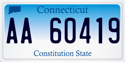 CT license plate AA60419
