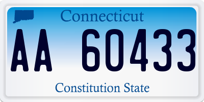 CT license plate AA60433