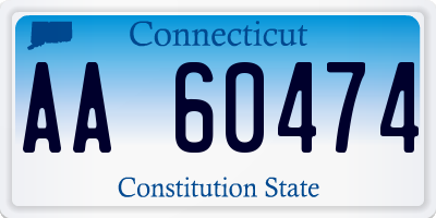 CT license plate AA60474