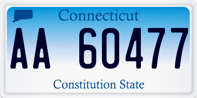 CT license plate AA60477