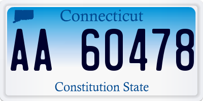 CT license plate AA60478