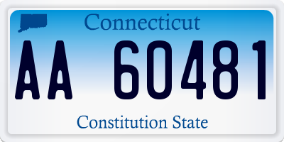 CT license plate AA60481