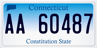 CT license plate AA60487
