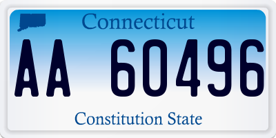 CT license plate AA60496