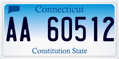 CT license plate AA60512