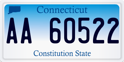 CT license plate AA60522