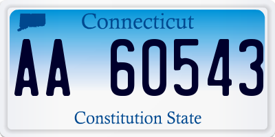 CT license plate AA60543