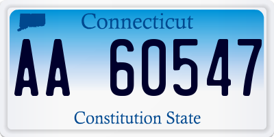 CT license plate AA60547