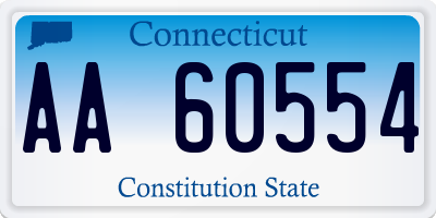 CT license plate AA60554