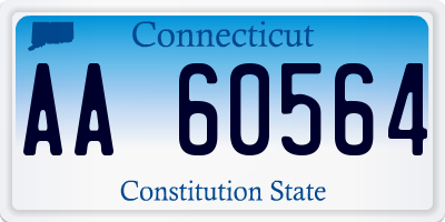 CT license plate AA60564