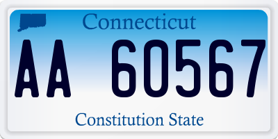 CT license plate AA60567