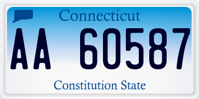 CT license plate AA60587