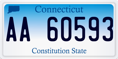 CT license plate AA60593