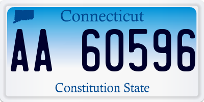 CT license plate AA60596