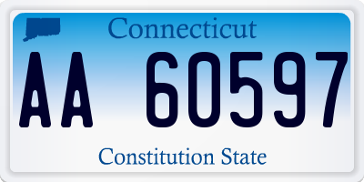 CT license plate AA60597