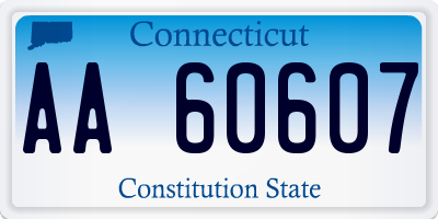 CT license plate AA60607