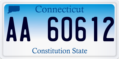 CT license plate AA60612