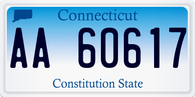 CT license plate AA60617