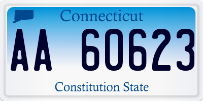 CT license plate AA60623