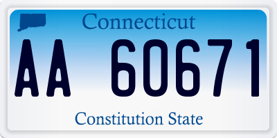 CT license plate AA60671