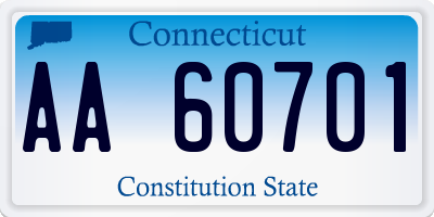 CT license plate AA60701