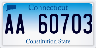 CT license plate AA60703