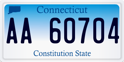 CT license plate AA60704