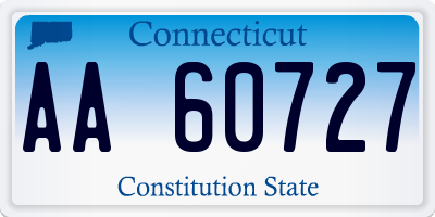 CT license plate AA60727