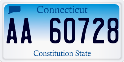 CT license plate AA60728