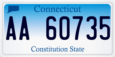 CT license plate AA60735