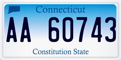 CT license plate AA60743