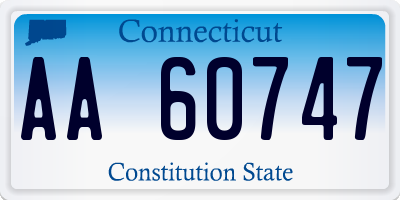 CT license plate AA60747