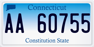 CT license plate AA60755