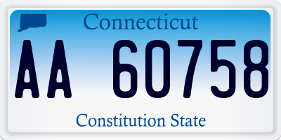 CT license plate AA60758