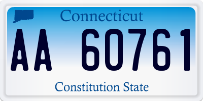 CT license plate AA60761