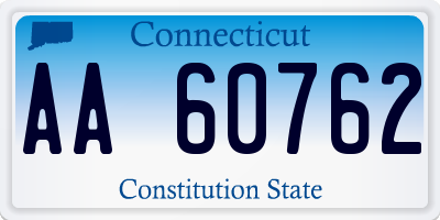 CT license plate AA60762