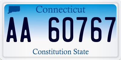 CT license plate AA60767