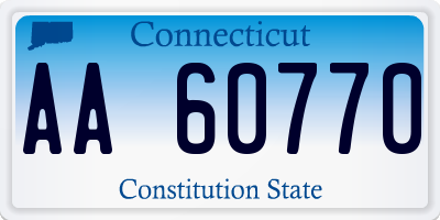 CT license plate AA60770