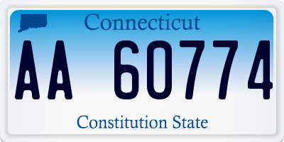 CT license plate AA60774