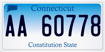 CT license plate AA60778