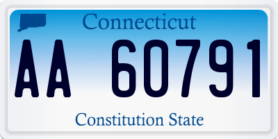 CT license plate AA60791